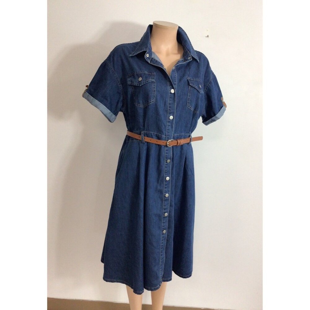 Denim Blue Button-Up Dress